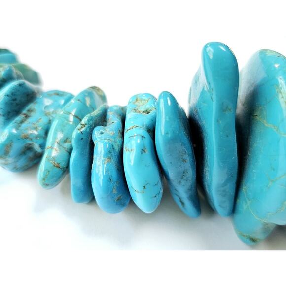 Massive Turquoise Nugget Necklace Santo Domingo Pueblo 28.5" Long 478 Grams! - Picture 6 of 10